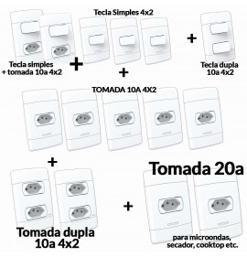 Tomadas Interruptores 15 Peças Casa Completa - Neo Sottile